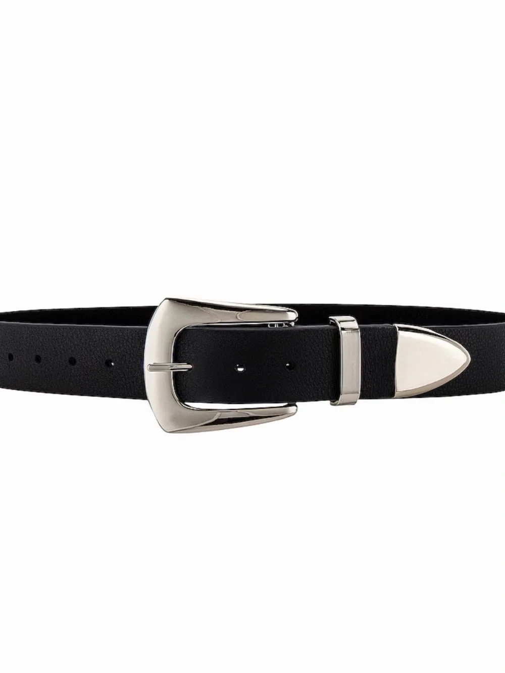 Jordana mini belt in black and silver B-low the belt